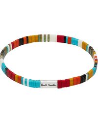 Paul Smith - 'Signature Stripe' Flat Bead Bracelet - Lyst