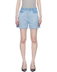 Stella McCartney - Mid-Rise Bouclé Denim Shorts - Lyst