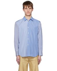 Comme des Garçons - Chemise Bleu Et Blanc À Rayures - Lyst