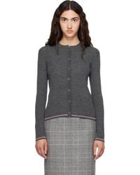 Thom Browne - Merino Wool Rib Stitch Cardigan - Lyst