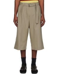 Dries Van Noten - Belted Wool Mohair Shorts - Lyst