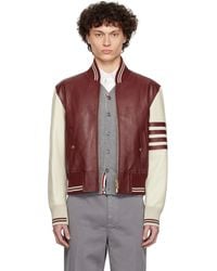 Thom Browne - Leather Classic Bomber Jacket - Lyst