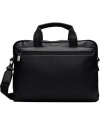BOSS - Grained Faux-Leather Briefcase - Lyst