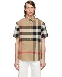 Burberry Men's Windsor Check Sport Shirt, Beige - Natural