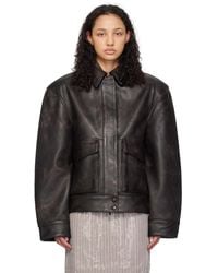 REMAIN Birger Christensen - V-Shaped Leather Jacket - Lyst