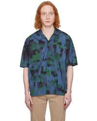 BOSS - Blue & Green Drew Shirt - Lyst
