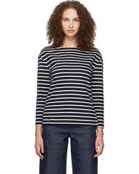 A.P.C. - Striped Three-Quarter Sleeve T-Shirt - Lyst