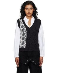 ANDERSSON BELL - Boucle Cable Patchwork Knit Vest - Lyst