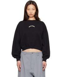 Palm Angels - Curved Logo Crop Sweatshirt - Lyst