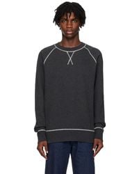 Sunspel - Gray Contrast Stitching Sweatshirt - Lyst