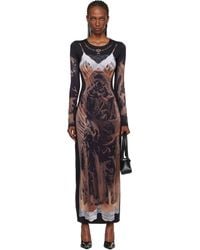 Marine Serre - Ssense Exclusive Wet Nuisette Printed Jersey Ls Maxi Dress - Lyst