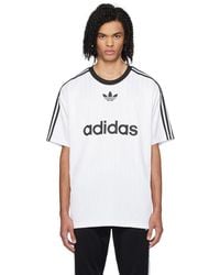 adidas - T-shirt blanc et noir à rayures - Lyst