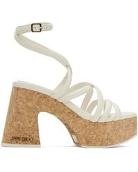 Jimmy Choo - Off-white Cecelia 95 Heeled Sandals - Lyst