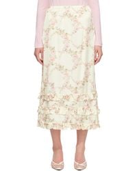 Simone Rocha - Ruffle Frill Hem Easy Midi Skirt - Lyst