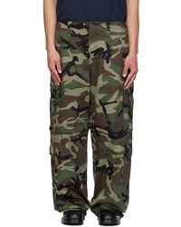 Vetements Green Camo Sticker Cargo Pants for Men | Lyst