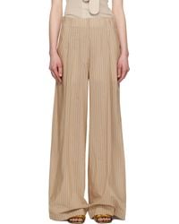 Dries Van Noten - ベージュ ストライプ トラウザーズ - Lyst