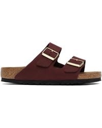 Birkenstock - Burgundy Regular Arizona Soft Footbed Sandals - Lyst