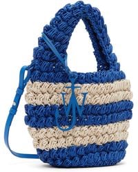 トートバッグ J. W. Anderson Popcorn Basket Bag - Cotton - Blue/White JW Anderson Popcorn Basket Bag in Blue | Lyst
