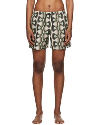 Dries Van Noten - Green Printed Swim Shorts - Lyst