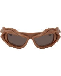 OTTOLINGER - Ssense Exclusive Brown Twisted Sunglasses - Lyst