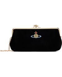 Vivienne Westwood - Sac À Main Noir À Monture De Bourse Et À Chaine - Lyst