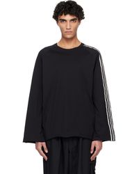 Y-3 - Raw Edge 3-stripes Long Sleeve T-shirt - Lyst