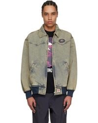 Aape By A Bathing Ape - 'Aape' Main Light Weight Denim Bomber Jacket - Lyst