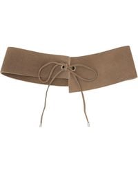 St. Agni - Taupe Suede Asymmetric Belt - Lyst
