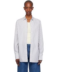 ÉTERNE - Chemise Surdimensionnée Blanc Et Noir En Popeline À Boutons Et Rayures - Lyst