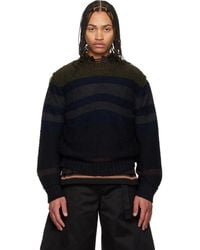 Sacai - Horizontal Stripe Knit Pullover Sweater - Lyst