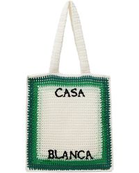 Casablancabrand - Cabas blanc et vert en crochet - Lyst