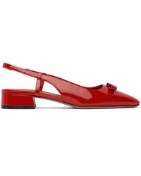 Ferragamo - Chaussures à talon bottier marlina rouges - Lyst