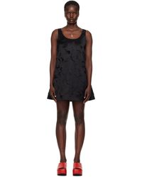 Marni - Robe Courte Évasée Noire En Satin Duchesse - Lyst