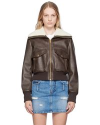 Dolce & Gabbana - Dolce&gabbana Brown Faded Faux-leather Jacket - Lyst