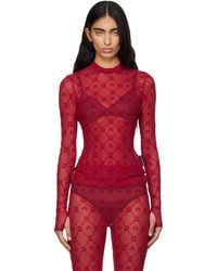 Marine Serre - Moonogram Mesh Flock T-Shirt - Lyst