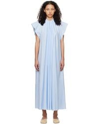 MM6 by Maison Martin Margiela - Blue Gathered Maxi Dress - Lyst