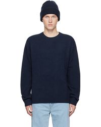 The Elder Statesman - ネイビー Simple Crew セーター - Lyst