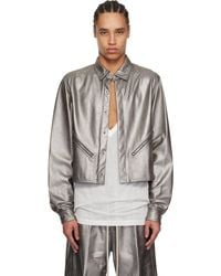Rick Owens - Gunmetal Hollywood Tour Alice Leather Jacket - Lyst