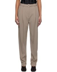 3.1 Phillip Lim - Taupe Double Pleat Tapered Trousers - Lyst