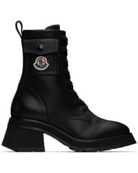 Moncler - Gigi Leather Lace-Up Boots - Lyst