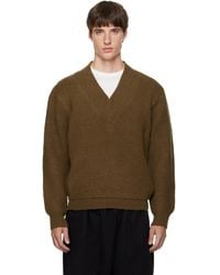 Entire studios - Khaki Knit V-Neck Sweater - Lyst