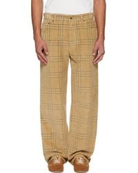 Burberry - Pantalon En Velours Côtelé À Carreaux - Lyst