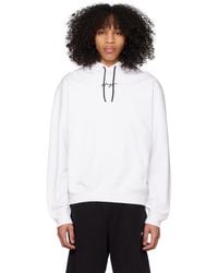 HUGO - White Relaxed-fit Hoodie - Lyst