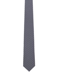 Ferragamo - Cravate bleu marine en soie à imprimé gancini - Lyst