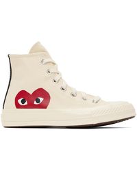 COMME DES GARÇONS PLAY - Comme Des Garçons Play Off-white Converse Edition Chuck 70 Hi Sneakers - Lyst