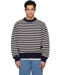 Nanamica - Off- Mock Neck Stripe Sweater - Lyst