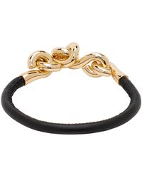 Bottega Veneta - Black Loop Leather Bracelet - Lyst
