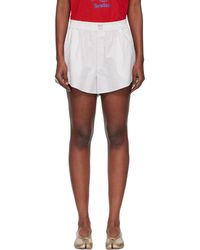 MM6 by Maison Margiela - Off- Poplin Cotton Shorts - Lyst