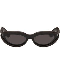 Bottega Veneta - Black & Brown Oval Sunglasses - Lyst