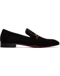 Christian Louboutin - Navy Dandelion Strass Suede Loafer - Lyst